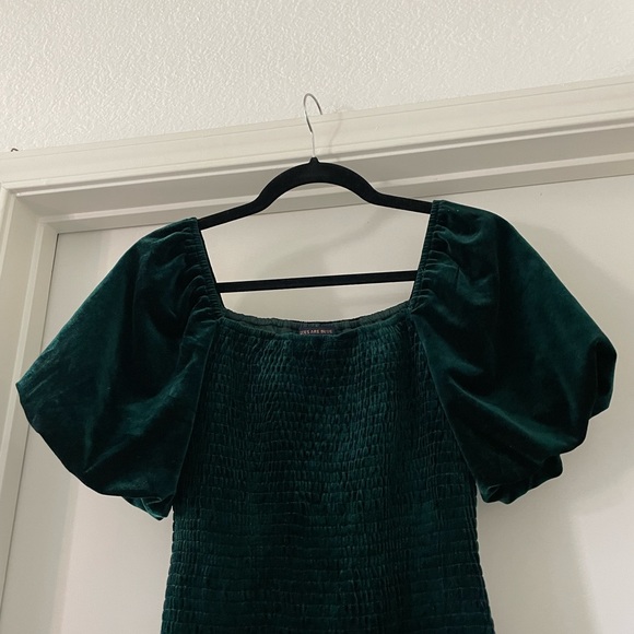 Skies Are Blue Dress Dark Green Velvet Bodycon Midi Style - Size XS - Picture 5 of 5
